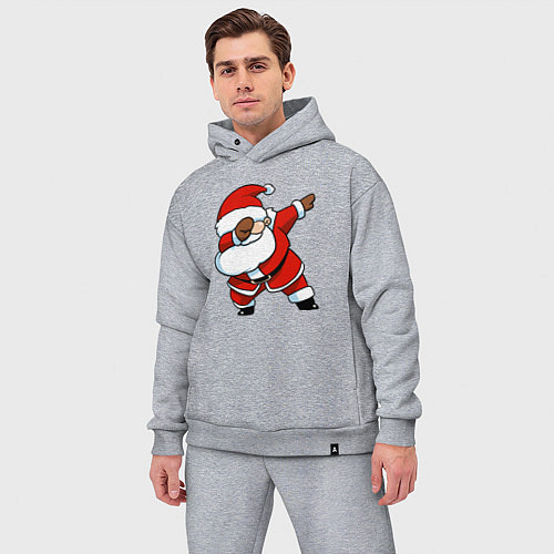 Мужской костюм оверсайз Santa dabbing dance / Меланж – фото 3