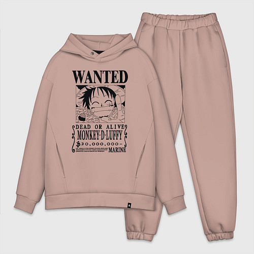 Мужской костюм оверсайз Первая листовка Луффи Ван Пис / Пыльно-розовый – фото 1