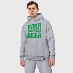 Мужской костюм оверсайз Irish you were beer, цвет: меланж — фото 2