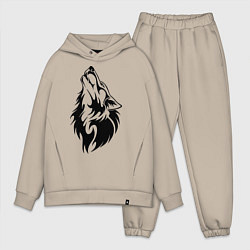 Мужской костюм оверсайз Воющий волк