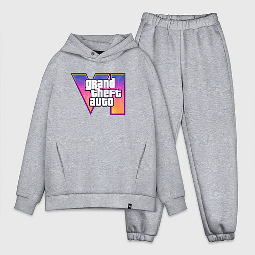 Мужской костюм оверсайз Grand theft auto VI / Меланж – фото 1