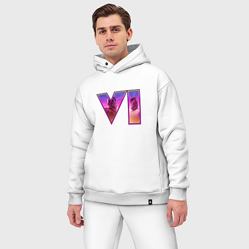 Мужской костюм оверсайз GTA VI Лусия и Джейсон / Белый – фото 3