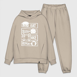 Мужской костюм оверсайз Еда сон туризм