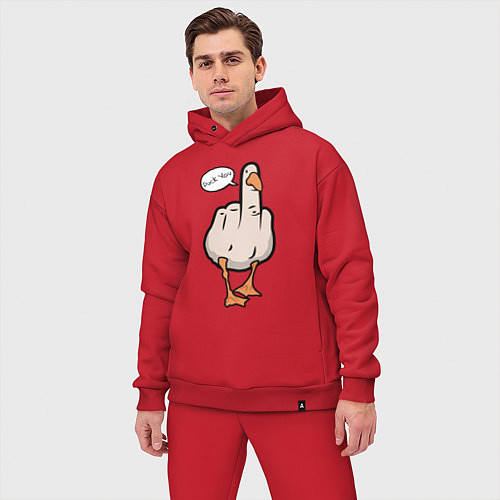 Мужской костюм оверсайз Duck you - фак ю / Красный – фото 3