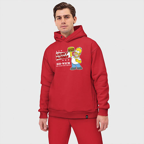 Мужской костюм оверсайз Красти бургер / Красный – фото 3