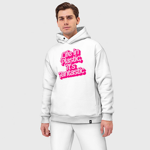 Мужской костюм оверсайз Barbie life in plastic / Белый – фото 3