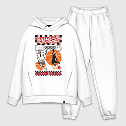 Мужской костюм оверсайз Баскетбол - стритбол, цвет: белый