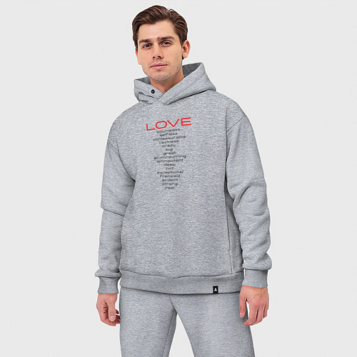 Мужской костюм оверсайз Love variant one / Меланж – фото 3