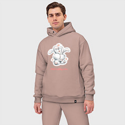 Мужской костюм оверсайз Мне кажется, я влюбился, цвет: пыльно-розовый — фото 2