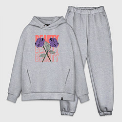 Мужской костюм оверсайз Beauty purple flowers, цвет: меланж