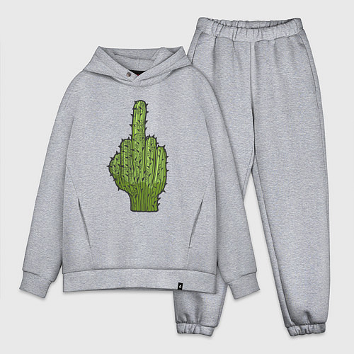 Мужской костюм оверсайз Cactus fuck / Меланж – фото 1
