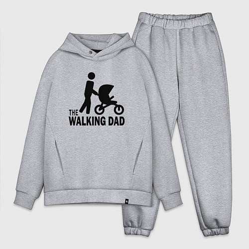 Мужской костюм оверсайз The walking dad with child / Меланж – фото 1