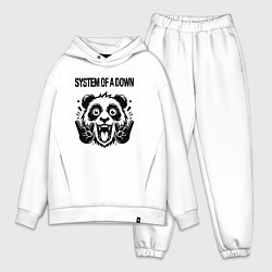 Мужской костюм оверсайз System of a Down - rock panda, цвет: белый