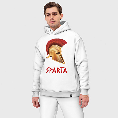 Мужской костюм оверсайз Спарта: шлем гоплита / Белый – фото 3