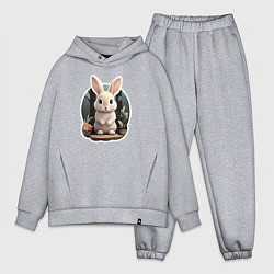 Мужской костюм оверсайз Маленький пушистый кролик, цвет: меланж