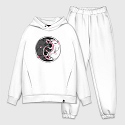 Мужской костюм оверсайз Две крысы - инь ян, цвет: белый