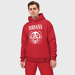 Мужской костюм оверсайз Nirvana rock panda, цвет: красный — фото 2