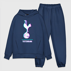 Мужской костюм оверсайз Tottenham FC в стиле glitch, цвет: тёмно-синий