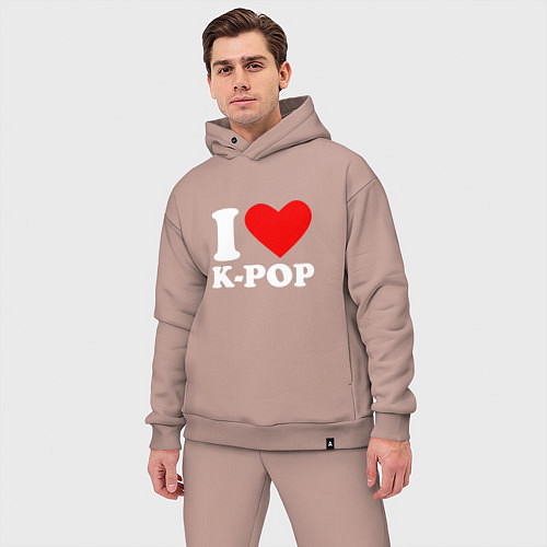 Мужской костюм оверсайз Я люблю k-pop / Пыльно-розовый – фото 3