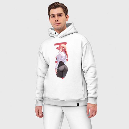 Мужской костюм оверсайз Человек-бензопила: Макима / Белый – фото 3