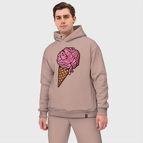 Мужской костюм оверсайз Brain ice cream / Пыльно-розовый – фото 3