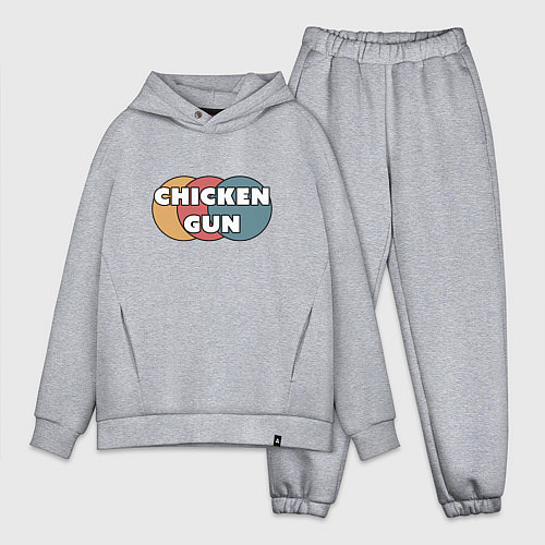 Мужской костюм оверсайз Chicken gun круги / Меланж – фото 1