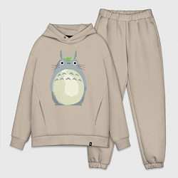 Мужской костюм оверсайз Neighbor Totoro, цвет: миндальный