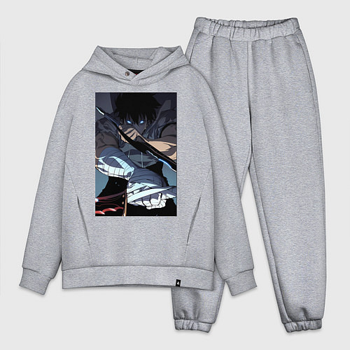 Мужской костюм оверсайз Поднятие уровня в одиночку Джину Сон / Меланж – фото 1