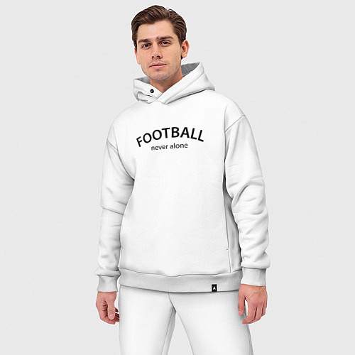 Мужской костюм оверсайз Football never alone - motto / Белый – фото 3