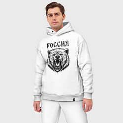 Мужской костюм оверсайз Медведь Россия, цвет: белый — фото 2