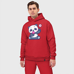 Мужской костюм оверсайз Ice cream panda, цвет: красный — фото 2