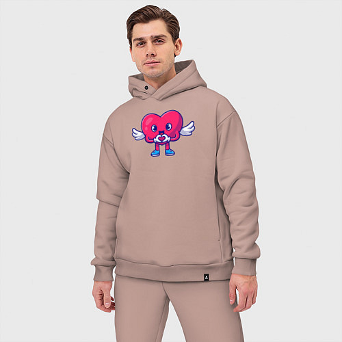 Мужской костюм оверсайз Heart angel / Пыльно-розовый – фото 3