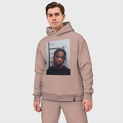 Мужской костюм оверсайз Travis Scott magshot, цвет: пыльно-розовый — фото 2