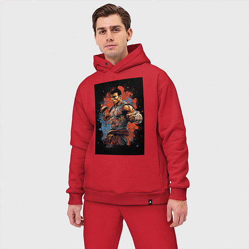 Мужской костюм оверсайз Тайский боец / Красный – фото 3