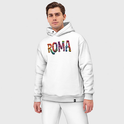 Мужской костюм оверсайз Roma yarn art / Белый – фото 3