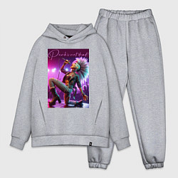 Мужской костюм оверсайз Барби поёт панк-рок, цвет: меланж