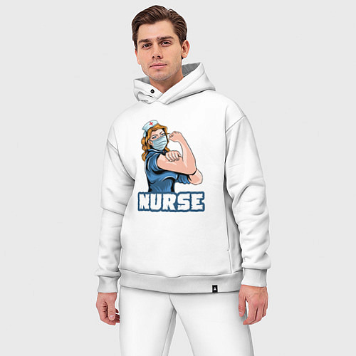 Мужской костюм оверсайз Good nurse / Белый – фото 3