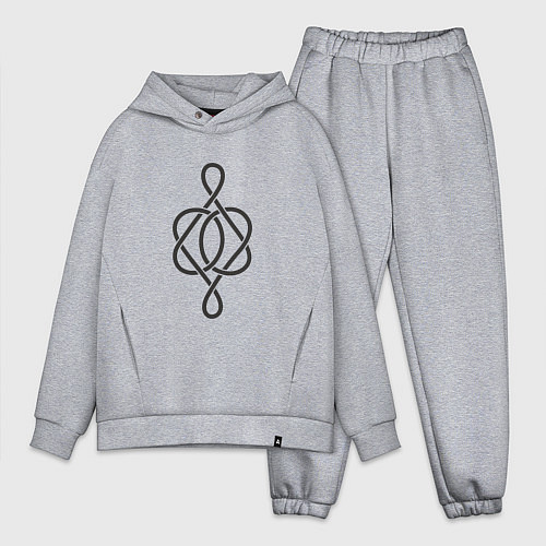 Мужской костюм оверсайз Кельтский черный узор / Меланж – фото 1