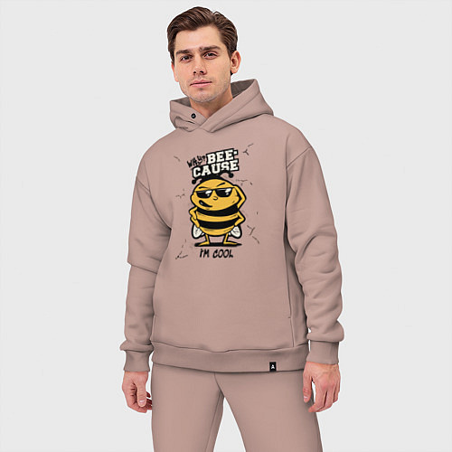 Мужской костюм оверсайз Why bee cause im cool / Пыльно-розовый – фото 3