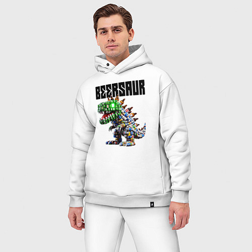 Мужской костюм оверсайз Beersaur - meme ai art / Белый – фото 3
