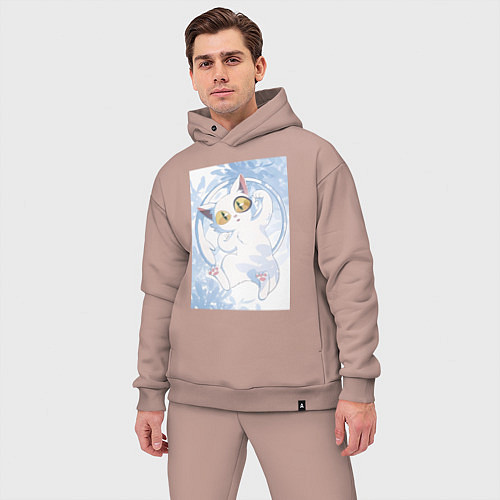 Мужской костюм оверсайз Судзумэ закрывающая двери Дайджин кот / Пыльно-розовый – фото 3