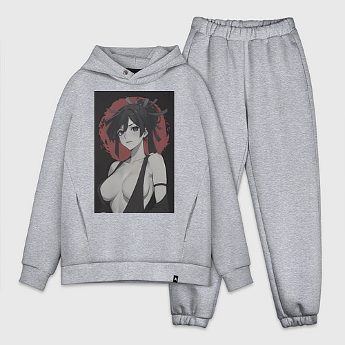 Мужской костюм оверсайз Адский рай - секси Юдзуриха / Меланж – фото 1