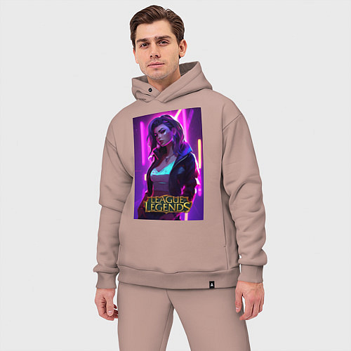 Мужской костюм оверсайз League of Legends Kaisa Kda / Пыльно-розовый – фото 3