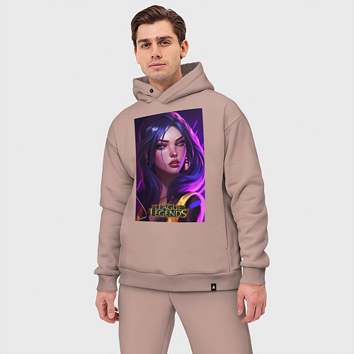 Мужской костюм оверсайз League of Legends Kaisa Kda / Пыльно-розовый – фото 3