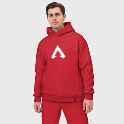 Мужской костюм оверсайз Logo apex, цвет: красный — фото 2