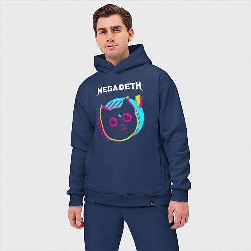 Мужской костюм оверсайз Megadeth rock star cat / Тёмно-синий – фото 3