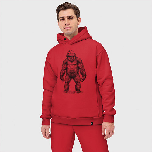 Мужской костюм оверсайз Новогодняя горилла / Красный – фото 3