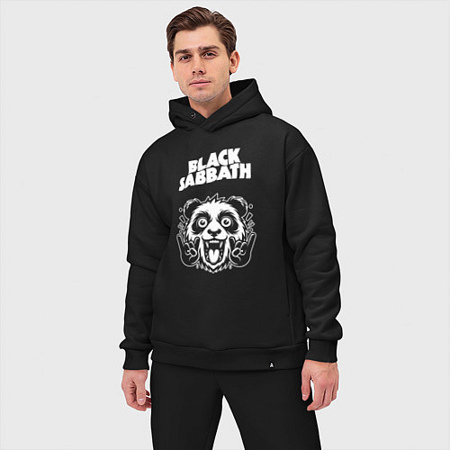Мужской костюм оверсайз Black Sabbath rock panda / Черный – фото 3