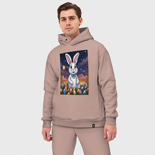 Мужской костюм оверсайз Ночной кролик / Пыльно-розовый – фото 3