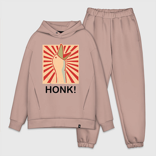 Мужской костюм оверсайз Гусь honk / Пыльно-розовый – фото 1